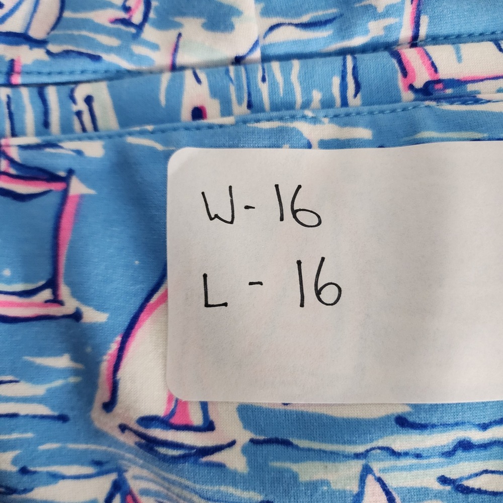 LILLY PULITZER Colette Skort 10 Boatylicious Sailboat Scalloped Hem Blue Pink - Picture 8 of 9